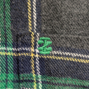 🌲 Chemise IZOD S Flanelle Poly-Coton Carreaux Vert |305S