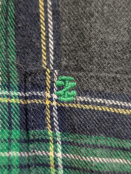 🌲 Chemise IZOD S Flanelle Poly-Coton Carreaux Vert |305S
