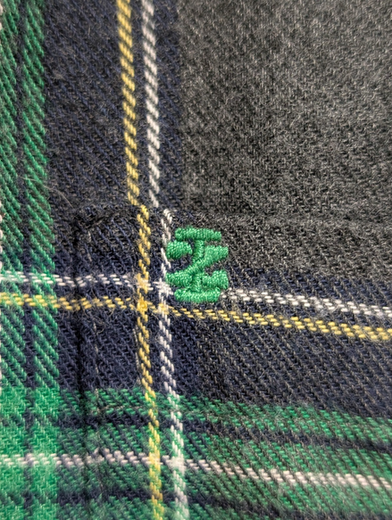 🌲 Chemise IZOD S Flanelle Poly-Coton Carreaux Vert |305S