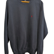 Sweat Polo Ralph Lauren L XL bleu marine logo rouge brodé col rond