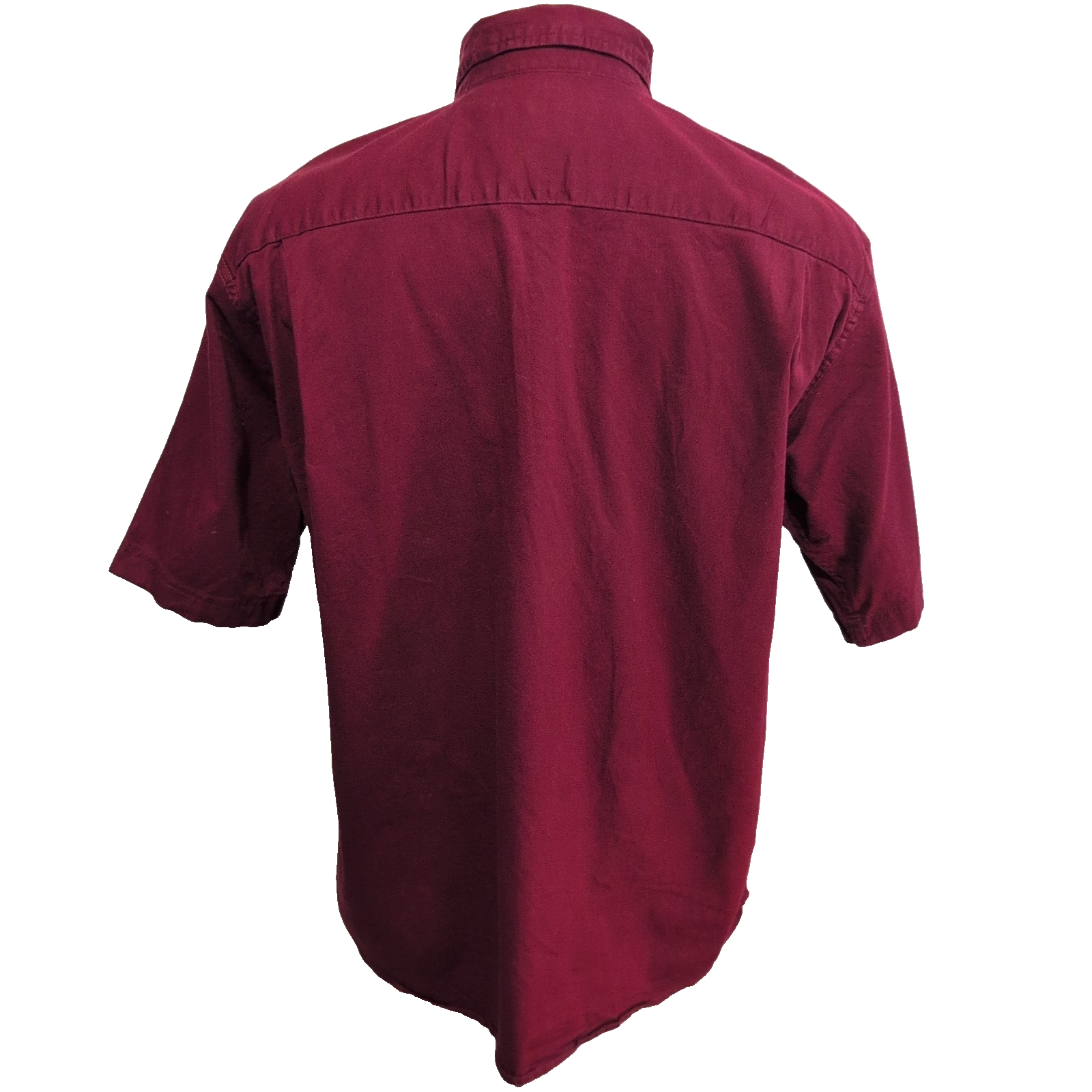 Chemise Wrangler Manche Courte Bordeaux Unie Stretch Taille L Deux Poches