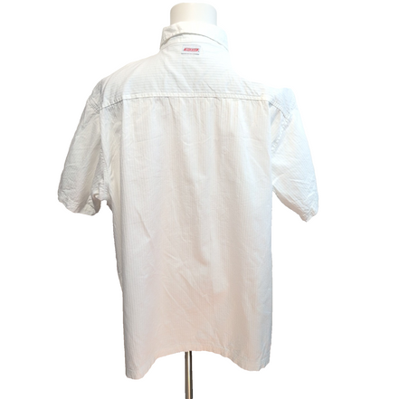 Chemise Dickies 3XL Blanche Rayures Gaufrées 100% Coton Manches Courtes