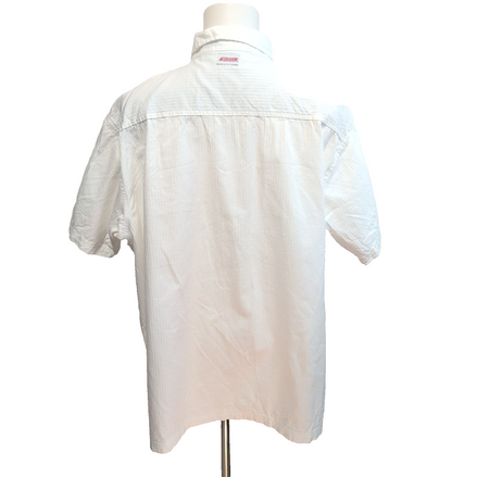 Chemise Dickies 3XL Blanche Rayures Gaufrées 100% Coton Manches Courtes
