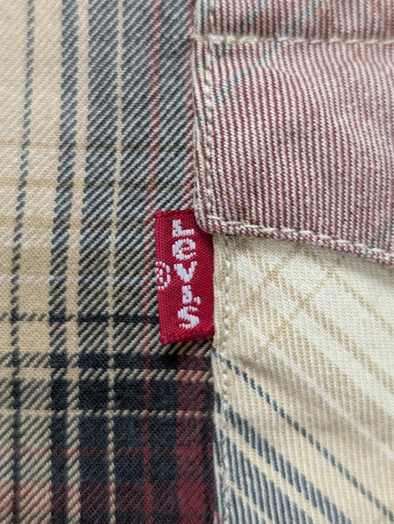 Chemise LEVI'S Western Carreaux Bordeaux et Crème Manches LonguesTaille M