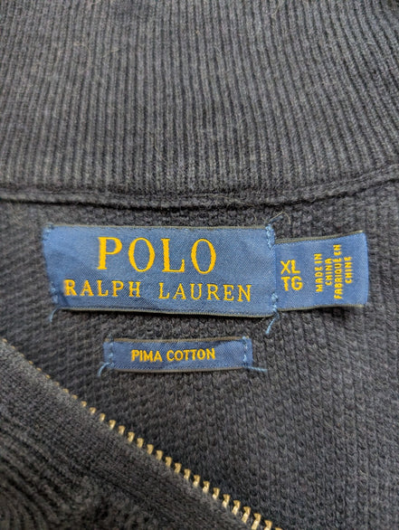 ➜ Pull POLO Ralph Lauren Col Zippé Pima Coton Bleu Marine - Taille XL
