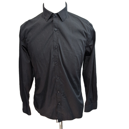 Chemise Beverly Hills Polo Club S Noire Unie Coton Polyester manches longues
