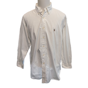 Chemise Ralph Lauren Yarmouth XL blanc Oxford logo marron coton Hong Kong