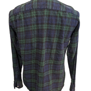 Chemise L.L.Bean T.L Vtg Laine/Coton Flanelle Épaisse Carreaux Bleu Vert
