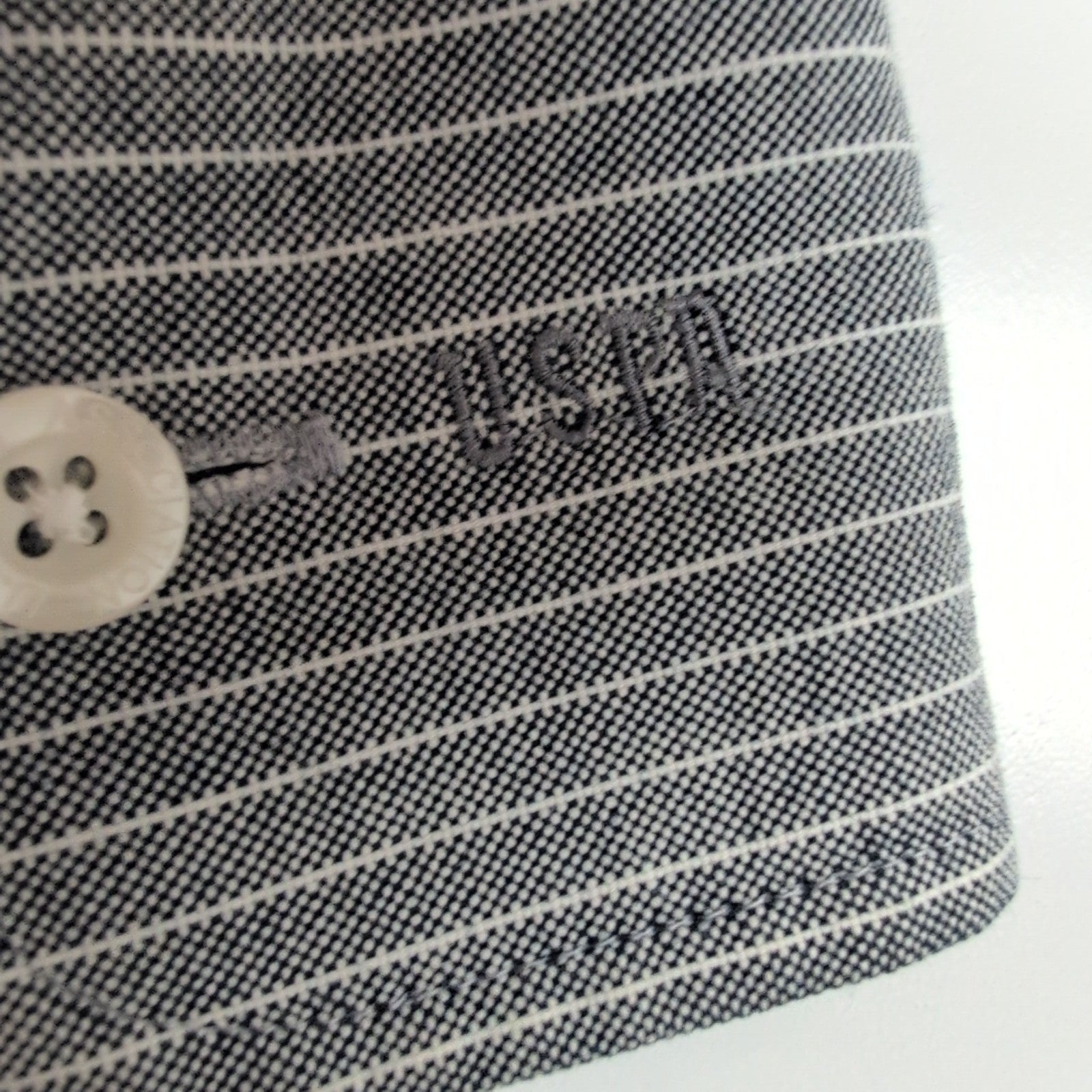 Chemise U.S. Polo Assn XL Grise Rayures Blanches Coton Logo Manches Longues
