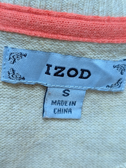 Pull Izod Femme Pur Coton Motif Losanges Multicolore Arlequin - Taille S