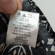 Robe d'été Femme XS Noir Blanc Motif Ethnique Rayonne Bretelles Réglables