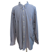 Chemise Ralph Lauren Classic Fit 4XL Big Bleu Carreaux Oxford Logo Orange