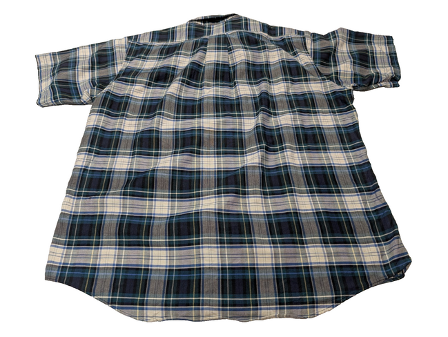 Chemise manches courtes L.L. Bean bleu marine à carreaux taille XL