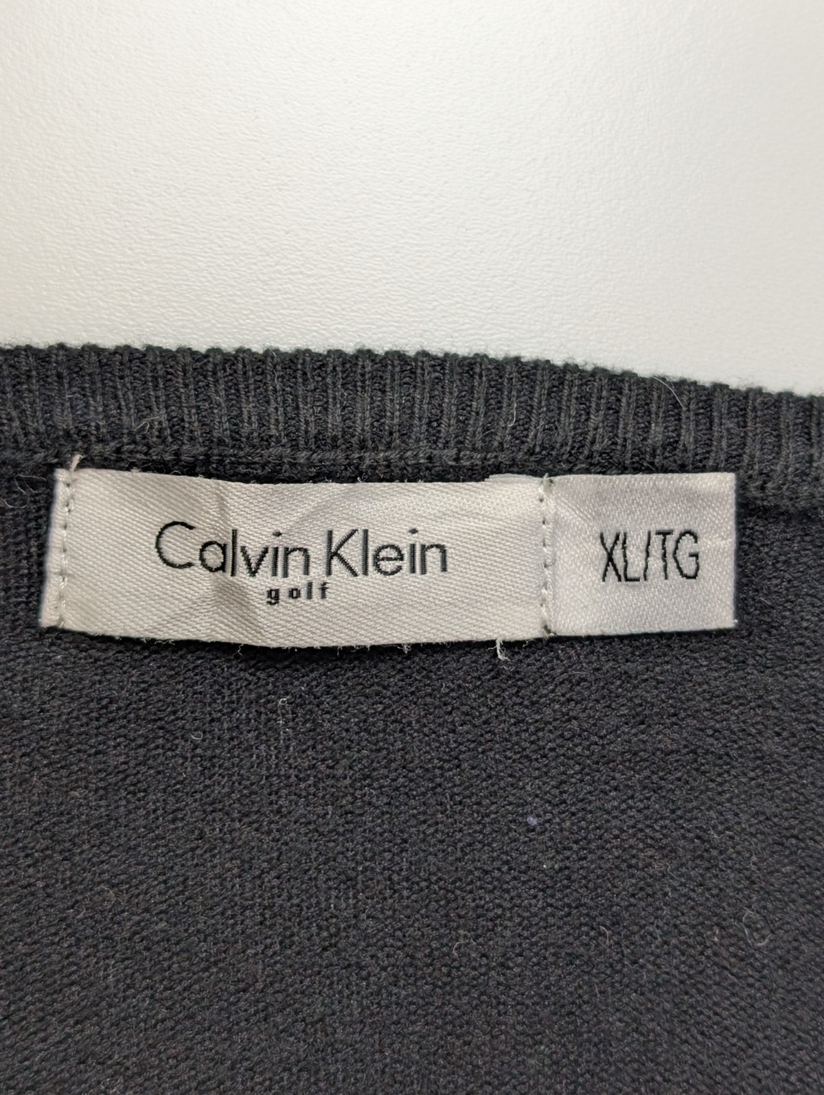 Calvin Klein Golf Pull Femme XL Noir Col V Maille Fine Coton Stretch