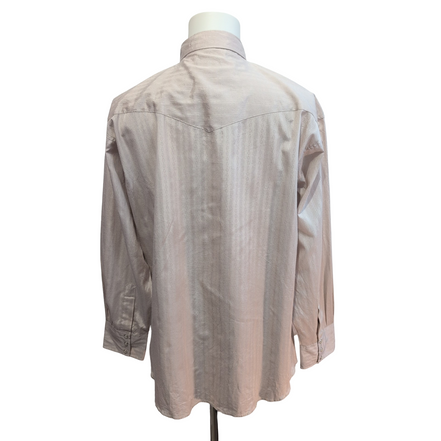 Chemise Wrangler Western Vintage Beige à Rayures Brillantes - Taille L/XL