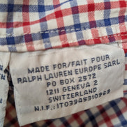 Chemise Polo Ralph Lauren Shirt M Custom Fit Vichy Bleu Rouge Blanc Button Down