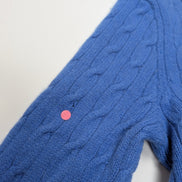 Pull Polo Ralph Lauren Torsadé Bleu Ciel Logo Orange 90% Mérinos / 10% Angora M
