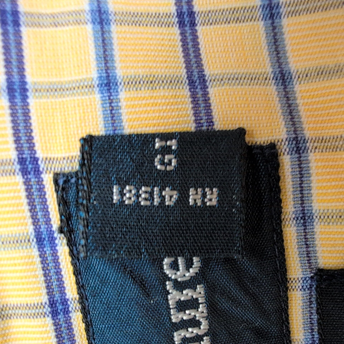 Chemise Ralph Lauren Blake M Jaune Carreaux Bleu Coton Logo Bleu Marine