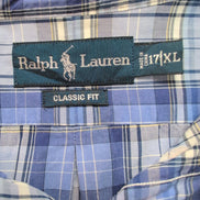 Chemise Ralph Lauren Classic Fit XL Bleu Carreaux Manches Longues