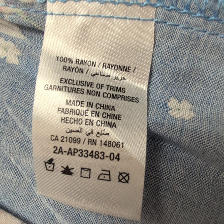 Robe d'été Fleurie Bleue Rayonne Bretelles Réglables XS/S