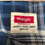 Chemise Wrangler Indigo à Carreaux Bleu et Blanc avec Poches Taille L