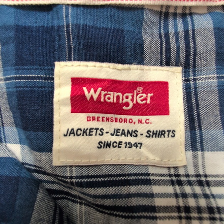 Chemise Wrangler Indigo à Carreaux Bleu et Blanc avec Poches Taille L