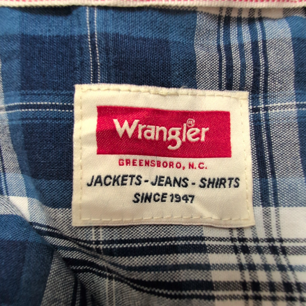 Chemise Wrangler Indigo à Carreaux Bleu et Blanc avec Poches Taille L