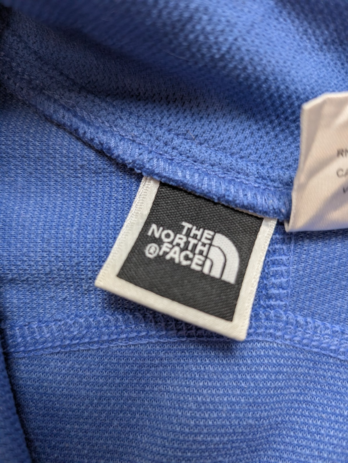 Pull The North Face Femme Col Zippé Microfibre Bleu Made in USA - Taille S