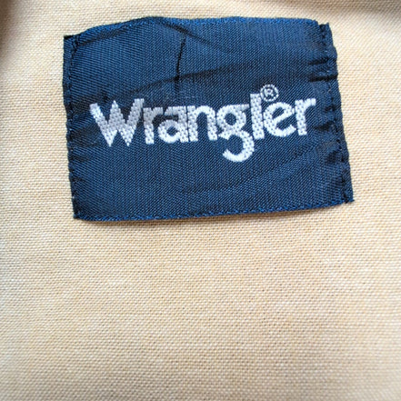 Chemise Wrangler Western Manches Longues Beige Boutons Pression Nacrés Taille M