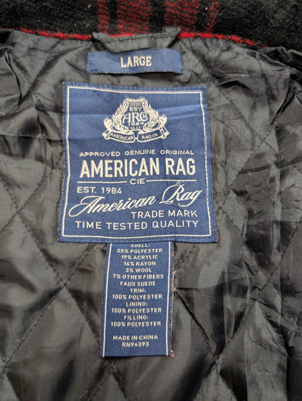 Surchemise Veste Flanelle Matelassée ROUGE AMERICAN RAG Coudières Taille L |265S