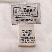 Chemise L.L.Bean XL Tall Écru Tissu Épais Vintage 2 Poches manches longues