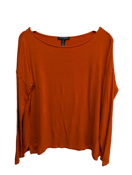 Pull fin femme LAUREN Ralph Lauren orange viscose stretch taille L