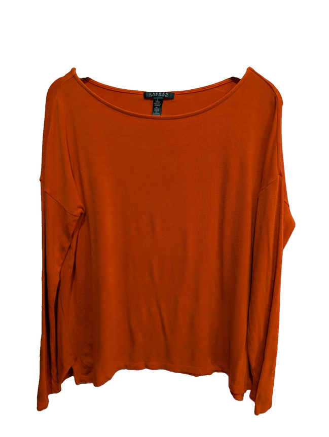 Pull fin femme LAUREN Ralph Lauren orange viscose stretch taille L
