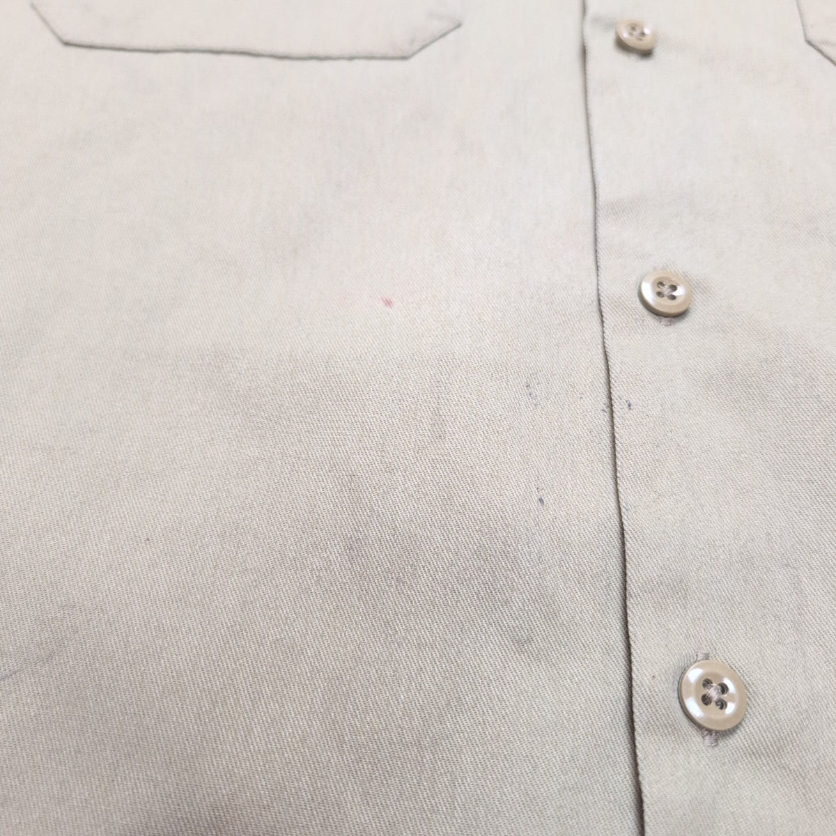 Chemise Dickies L Beige Workwear Manches Courtes Poches Boutonnées