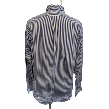 Chemise Ralph Lauren XL Bleue Rayures Custom Fit Button Down Shirt