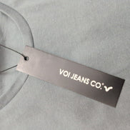 T-shirt VOI Jeans Co Taille L Gris Logo Brodé Doré 100% Coton Neuf Étiquette