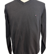 Pull Tommy Hilfiger Homme Col V Noir Profond - Taille M