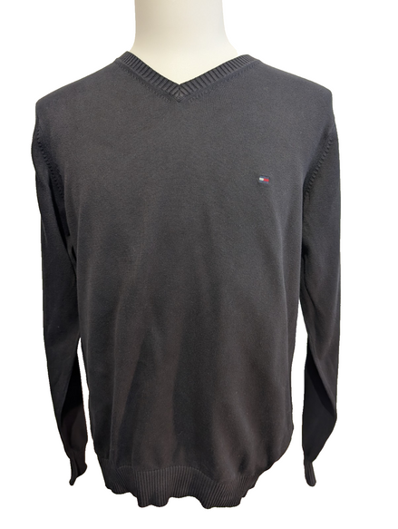 Pull Tommy Hilfiger Homme Col V Noir Profond - Taille M