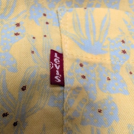 Chemise Hawaïenne Levi’s Jaune Floral Coton Manches Courtes Taille L