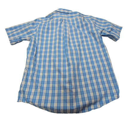 Chemise L.L. Bean bleue à carreaux manches courtes taille L #108e