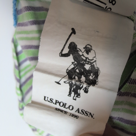 Chemise US POLO ASSN à Rayures Vertes avec Poches Manches Longues - Taille L Enf