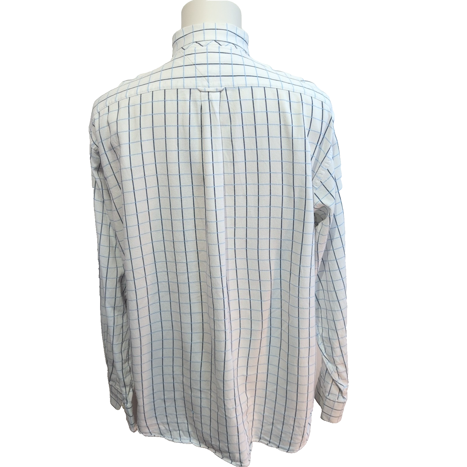 Chemise Tommy Hilfiger Homme XL/XXL Blanche Carreaux Bleus Coton Poche