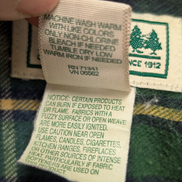 Chemise Flanelle L.L.Bean Homme L Vert Bleu Bûcheron Tartan |276S