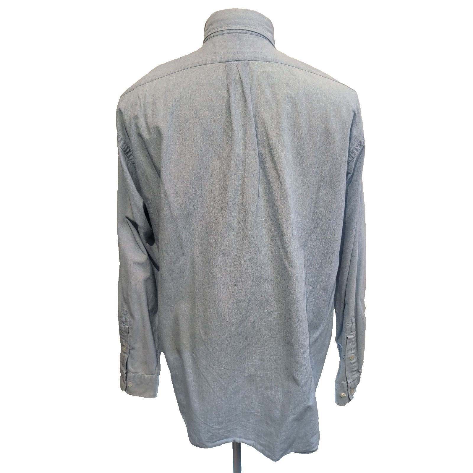 Chemise Ralph Lauren Big Shirt Taille M Bleu Clair Coton Denim Logo Marron
