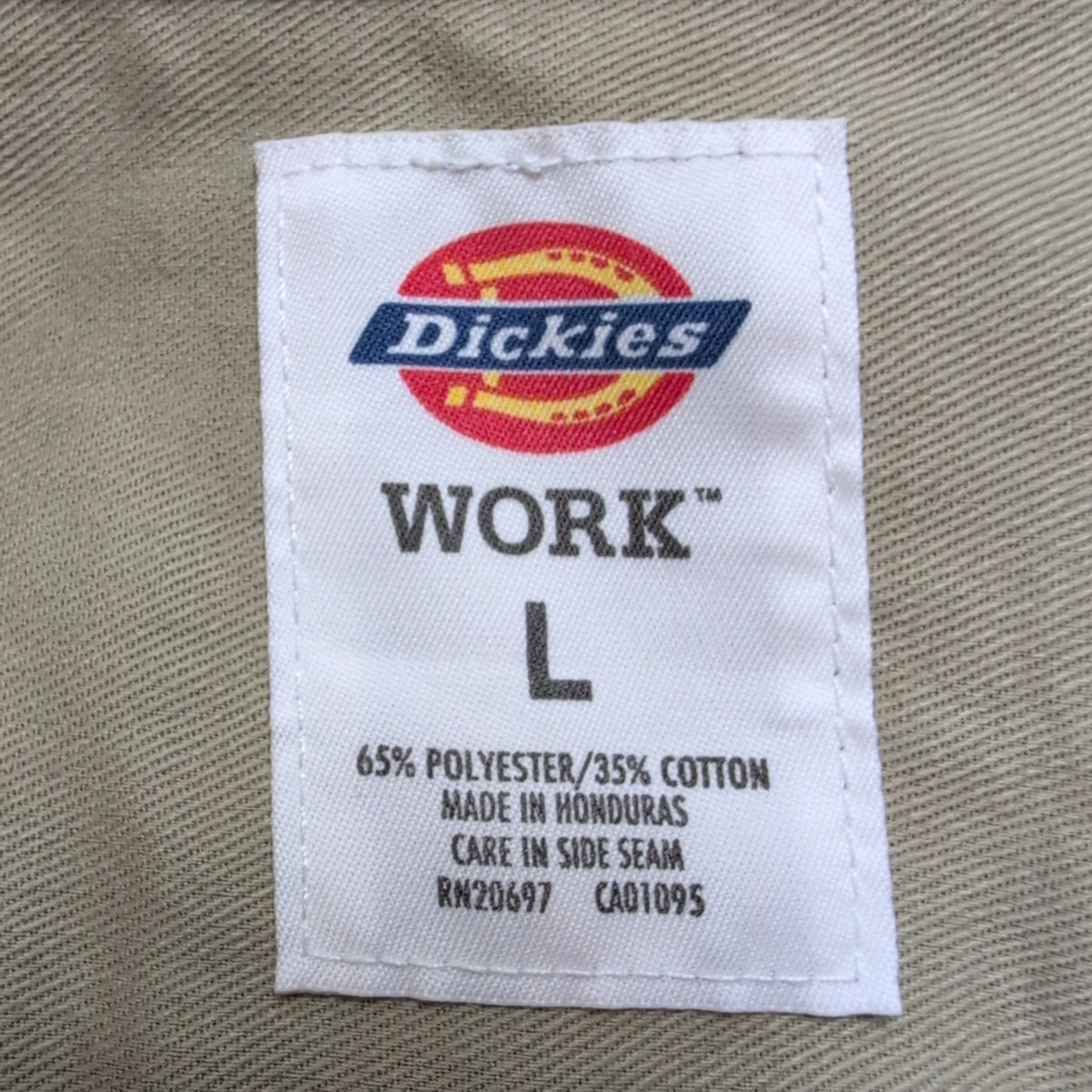 Chemise Dickies L Beige Workwear Manches Courtes Poches Boutonnées