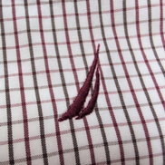 Chemise NAUTICA Homme XL Bordeaux et Blanche à Carreaux Manche Courte Poche