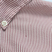 Chemise L.L. Bean à rayures rouges manches courtes taille XL #115e