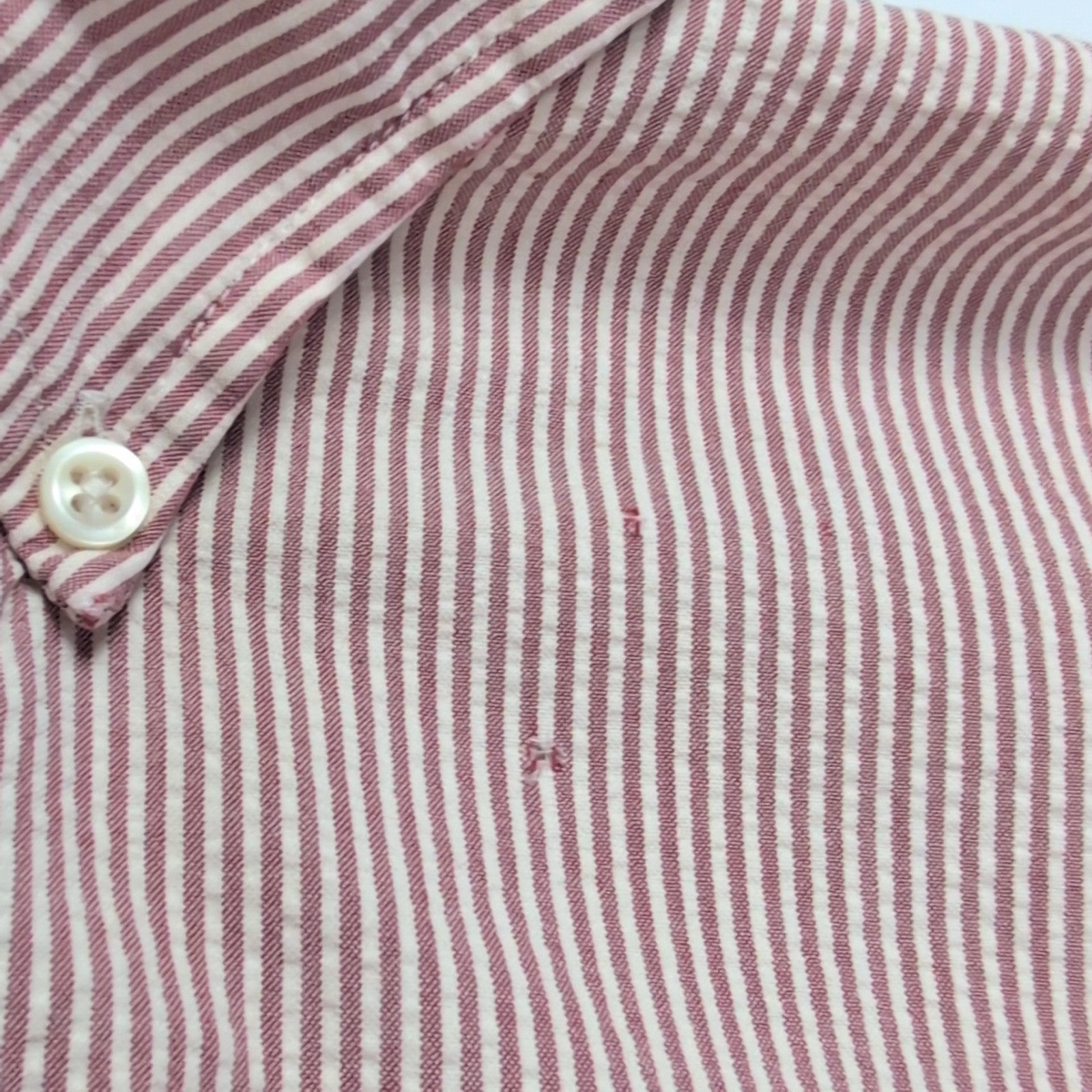 Chemise L.L. Bean à rayures rouges manches courtes taille XL #115e