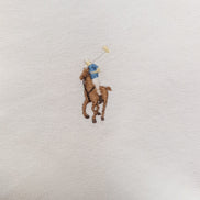 Chemise Ralph Lauren L Blanc Uni Logo Marron Made in Hong Kong manches longues