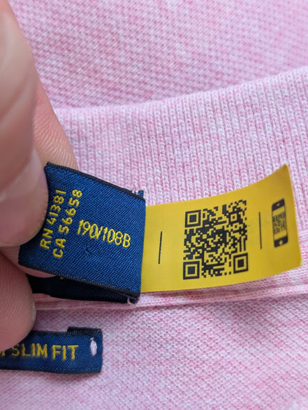 Polo manches courtes Polo Ralph Lauren Big Pony rose XXL Custom Slim Fit